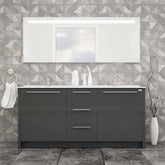 Casa Mare Nona 71 Glossy Gray Modern Double Sink Vanity and Sink Combo - Nona180GG-71-S